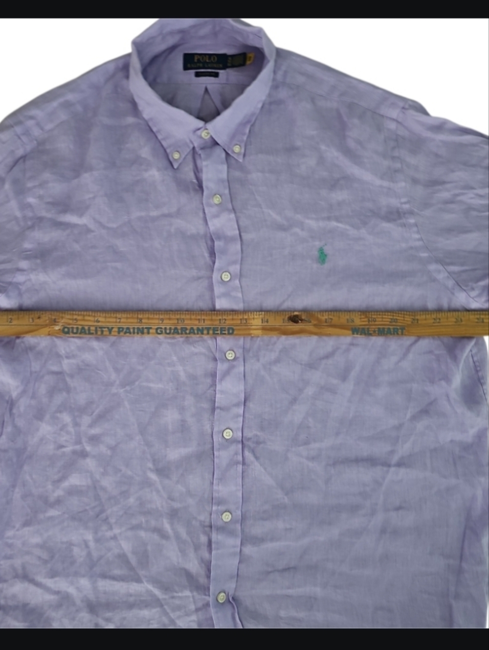 Polo Ralph Lauren 100% Linen Classic Fit Shirt Men’s XL Purple Button Down Lux - Picture 12 of 15